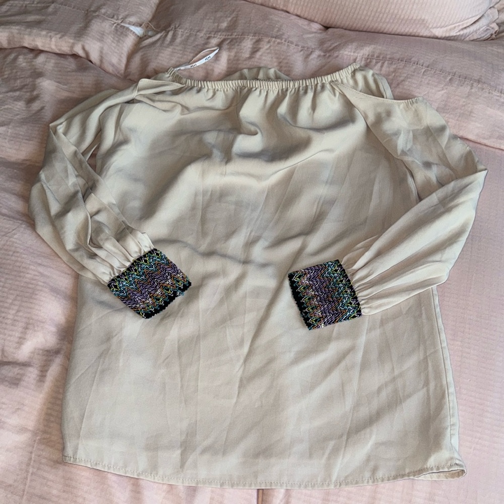Off-Shoulder Mini Dress with Long Sleeves - Size Small